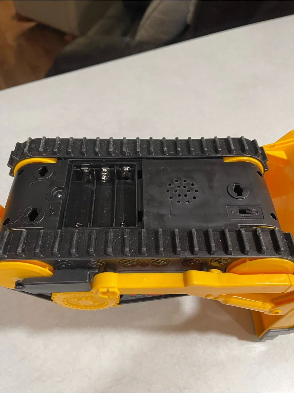 Yellow Kids Bulldozer Toy with Moving Tracks